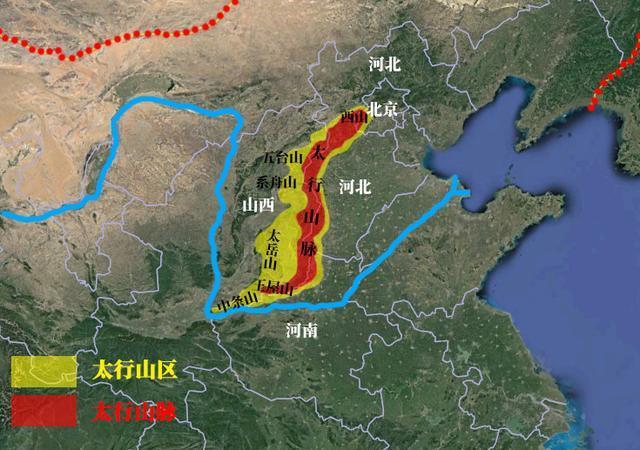 太行山脉分布图-中国太行山脉分布图